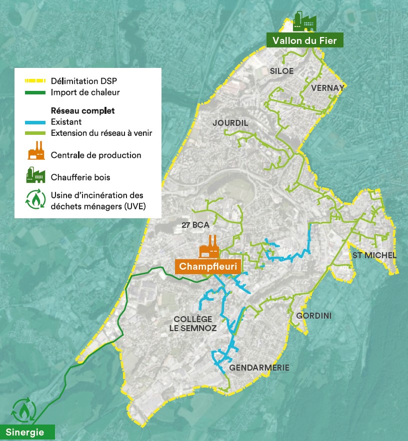 Plan du réseau Seynod, Fier et Thiou